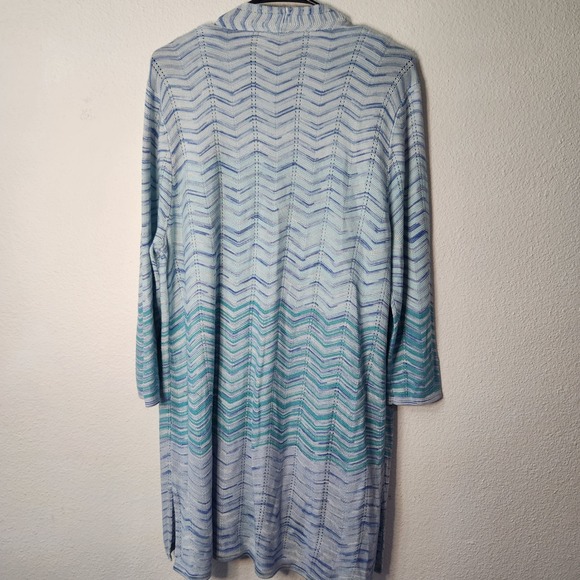 Chico's Long Cardigan with Tank Top blue transition beachy top Chicos size Large - Picture 3 of 8